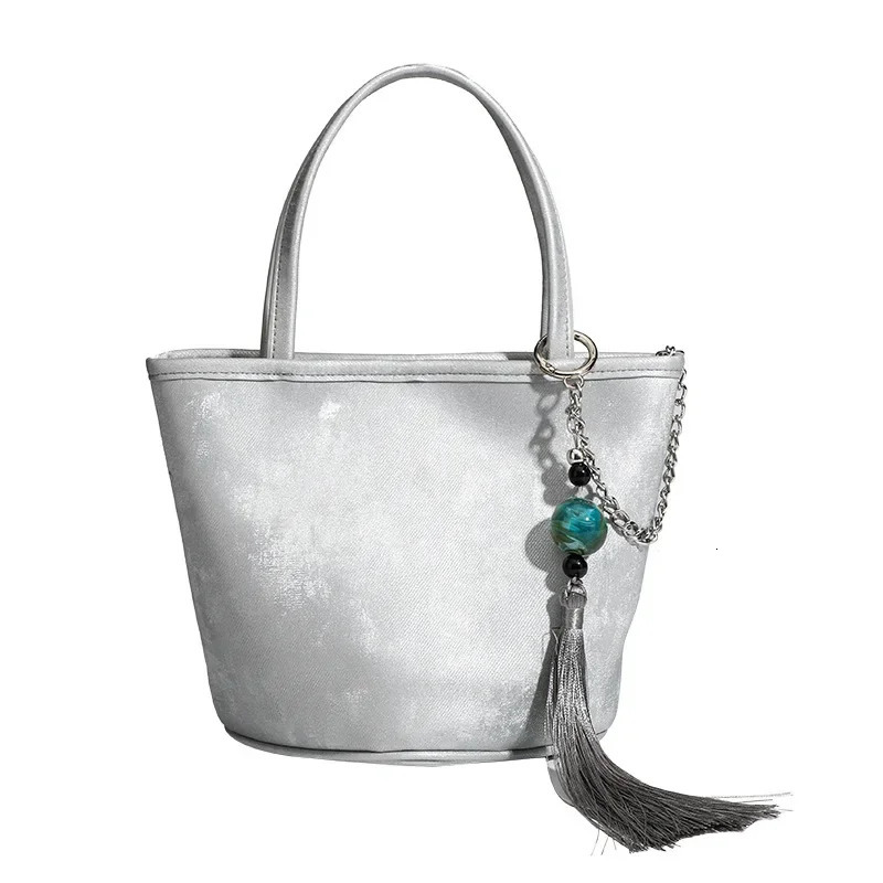 Summer Chinese Style Soft Leather Handbag Womens Underarm Crossbody Bag Fashionable Bucket Bag Handle 250623