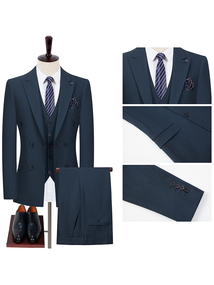 H768Three-piece wedding dress slim fit business casual formal British style