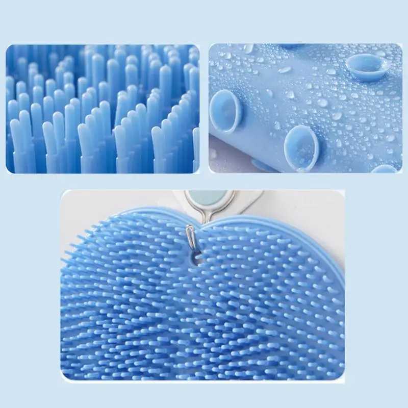 Shower bath massage mat Silicone Shower foot back brush Wall mounted bathroom Scrub Washer mat with Non-Slip suction cup R250625