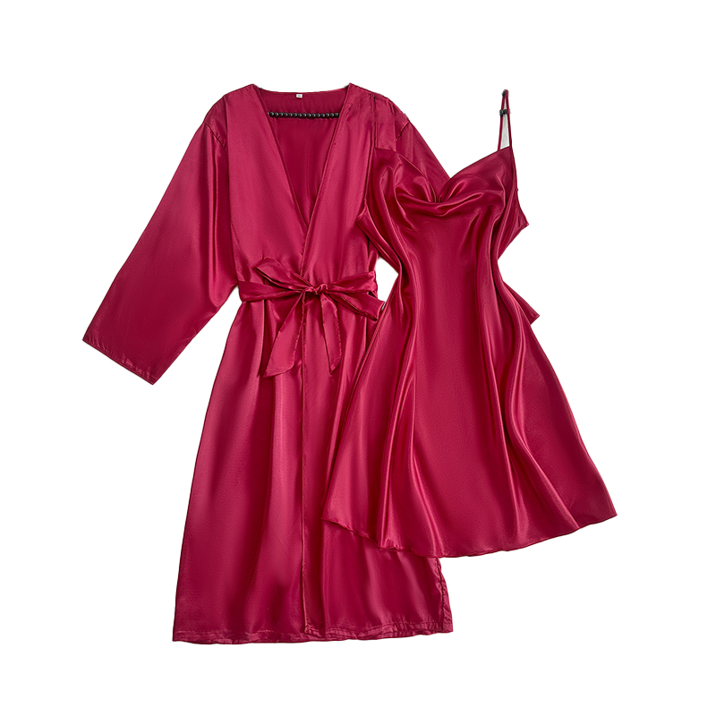 Women's Sleepwear long camisole nightgown jacket sexy sleepwear European and American style fashionable home suit set
