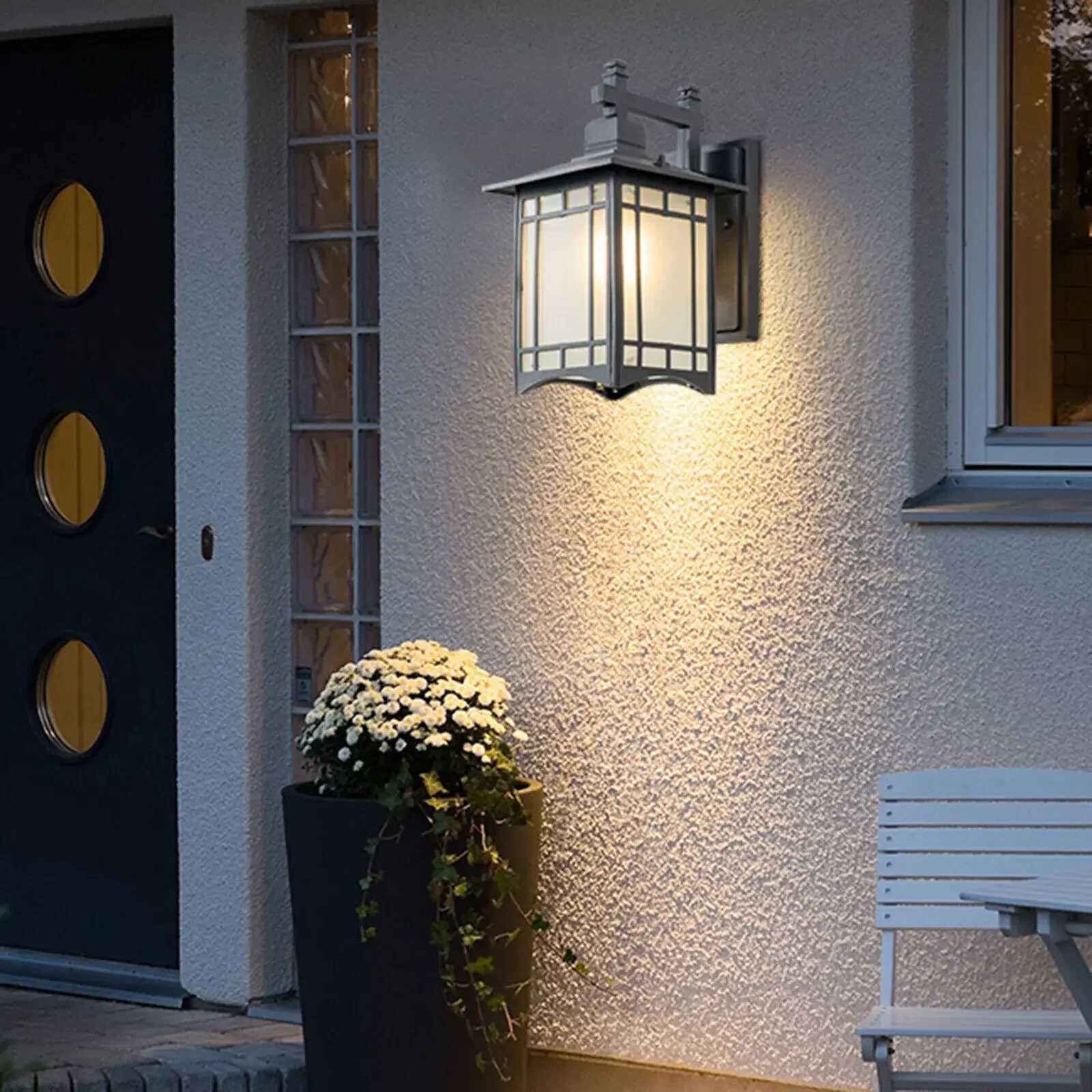 Retro Exterior Wall Light Wall Mount Shade Lantern Sconce for House Front Porch XJ250624