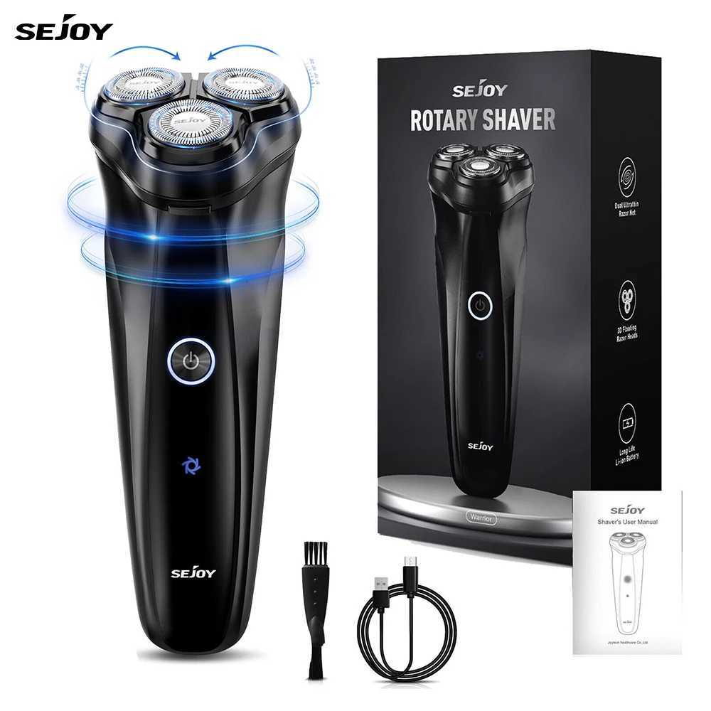 Sejoy Electric Shaver For Men 3D Rotary Shaver Razor Ipx7 Waterproof Rechargeable Mens Electric Shaver With Pop-Up Trimmer W250625
