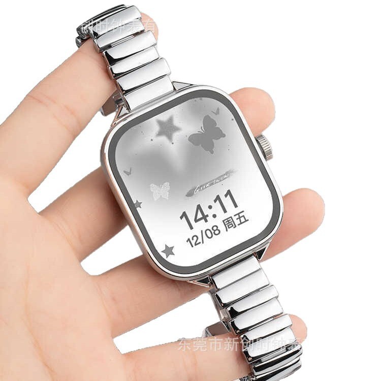 Luxury Premium Metal Stylish Foldover Clasp Women's Watch Band for Apple Watch Series 8 9 10