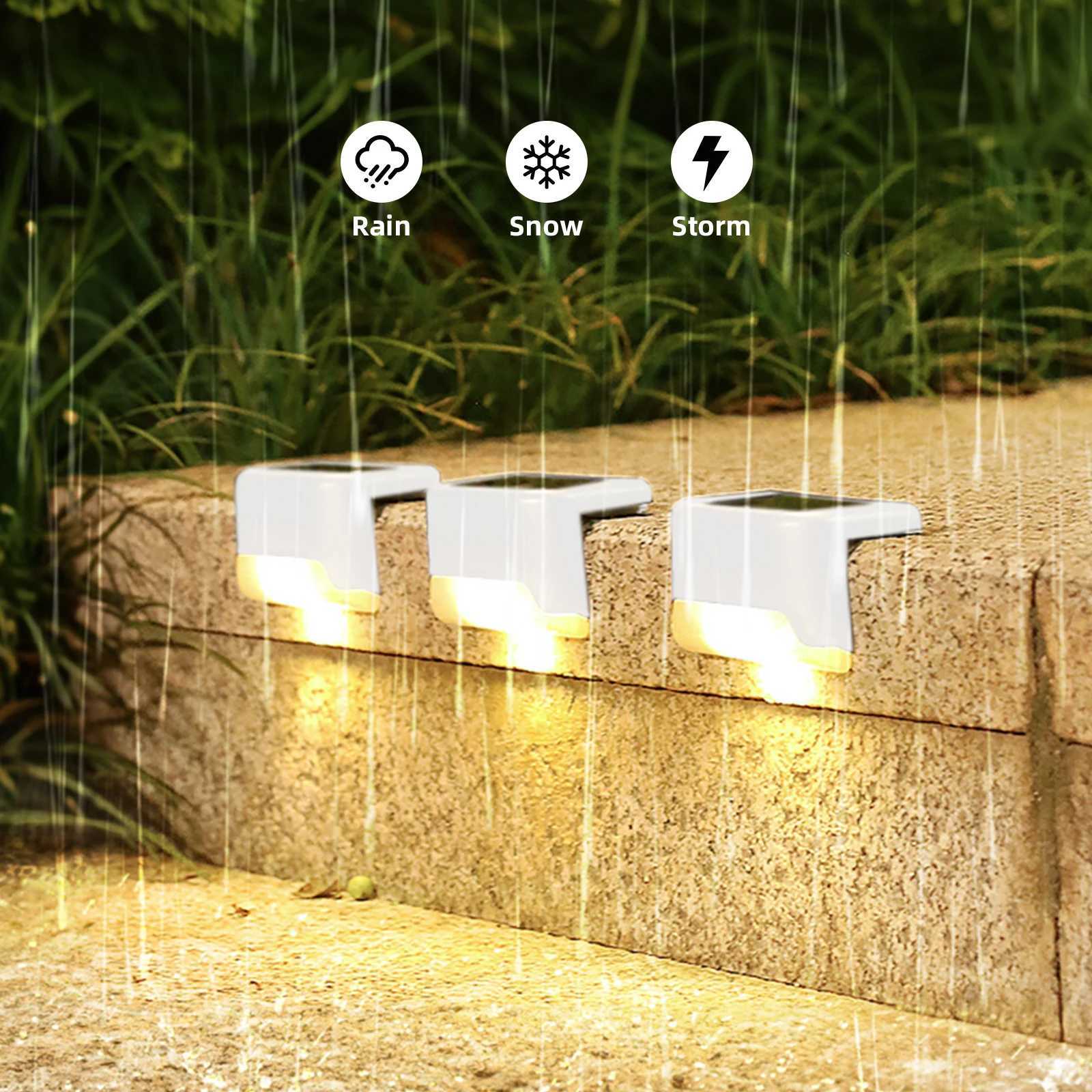 Solar Deck Lights Outdoor 16 Pack Solar Step Lights Waterproof Led Solar lights for Outdoor Stairs Step Yard and PathwayXJ250624