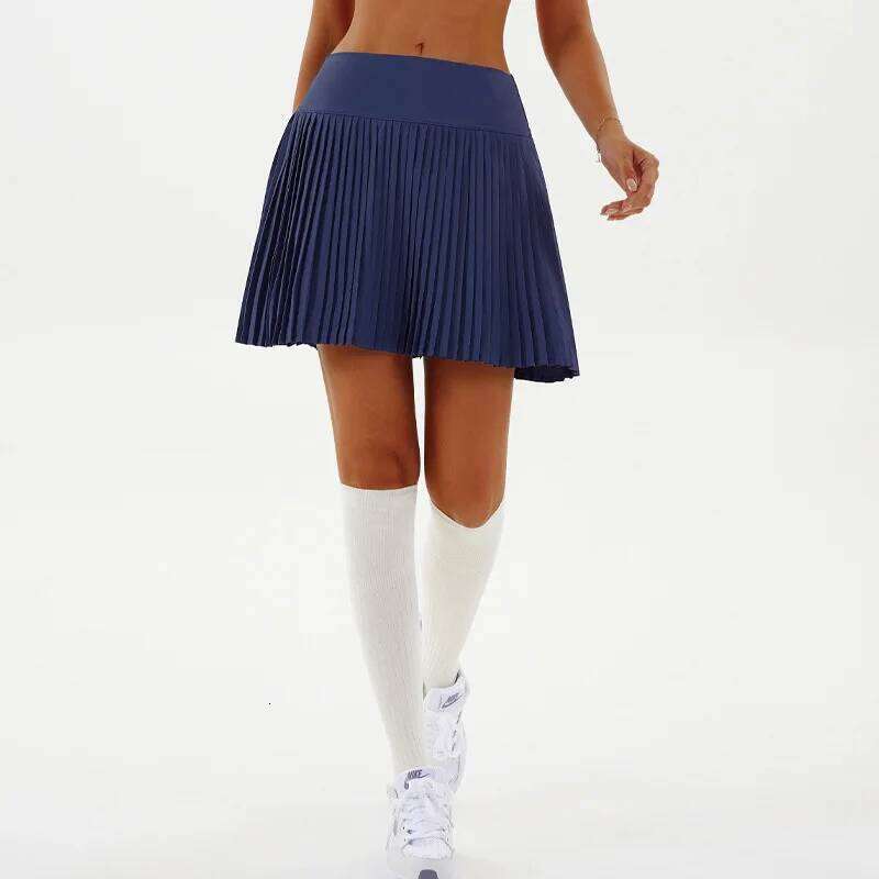 Sports Skirts Women High Waist Tights Yoga Tennis Shorts Dress With Pockets Pleated Pocket Skirt Anti-Exhaust Quick Dry