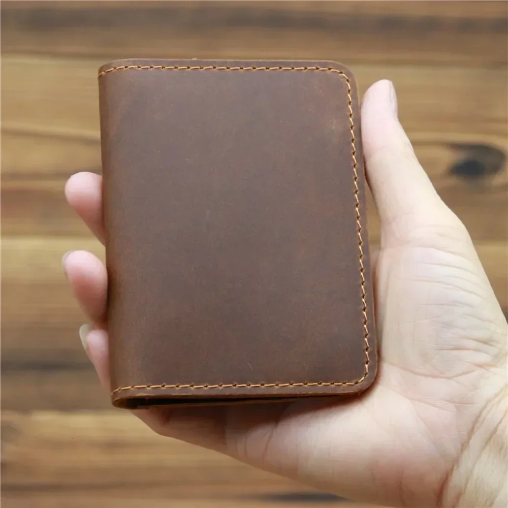 Handcraft Leather Credit Card Holder Vintage Small Wallet for Credit Cards Case and Driver License Vintage Style Gift for Men 250624