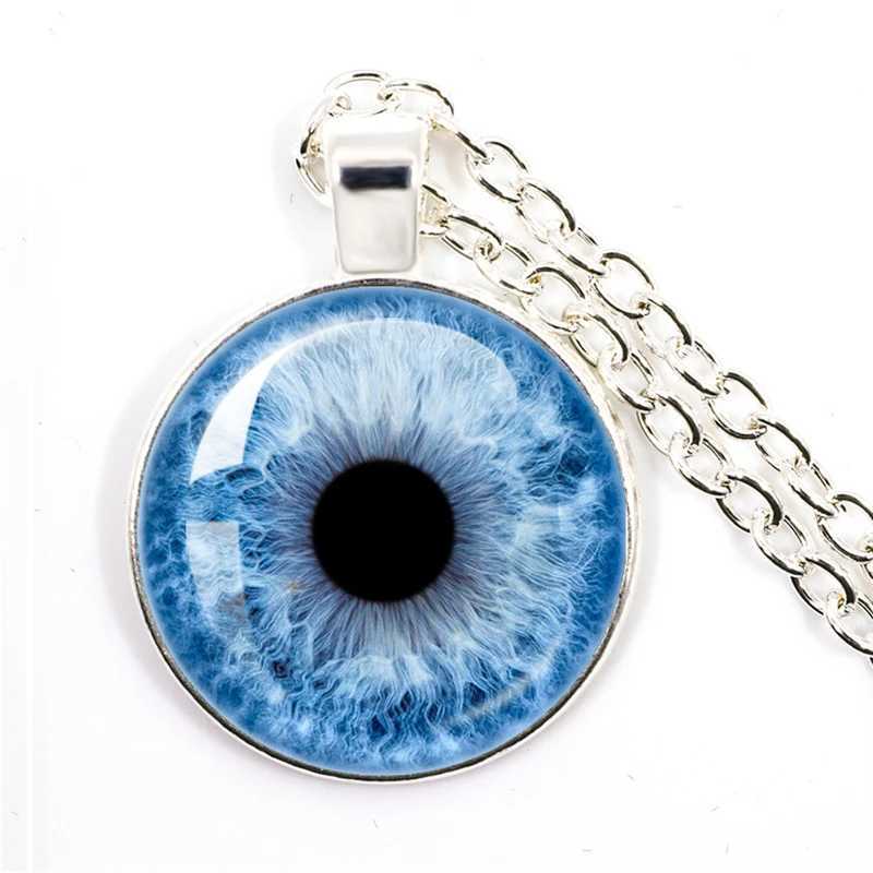 Lovely Fashion Colored Evil Eye Necklace Beautiful Animal Dragon Cats Eye Heart 25mm Glass Cabochon Pendant Gift For Fridends M250625