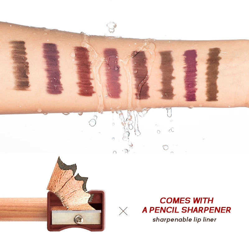 Nude Brown Lipliner Pen Wooden Matte Lip Liner Waterproof Lipstick Pencil Easy To Wear Non-stick Cup Lip Contouring Pen Cosmetic 250625