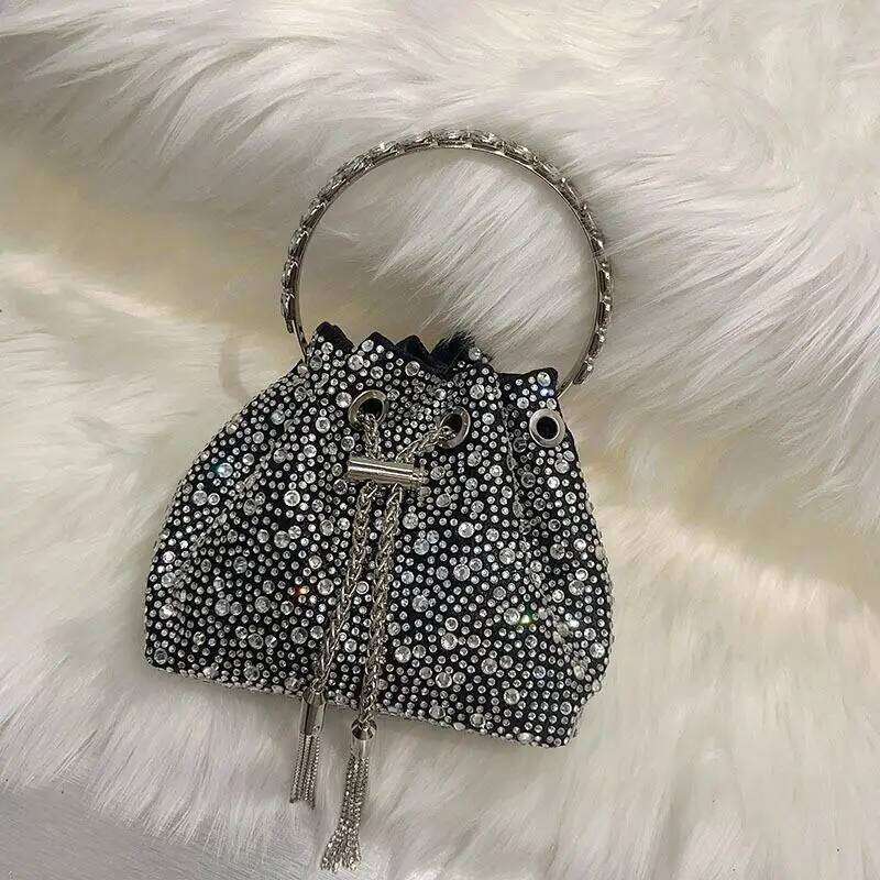 Fashionable Mini Exquisite Pleated With Shiny Color Dias Polka Dots, Niche High-End Feel, And Crossbody Bag