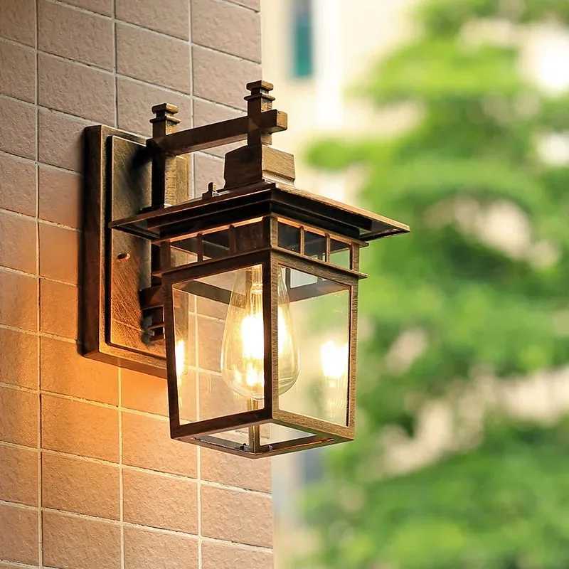 Retro outdoor waterproof wall lamp villa landscape decoration lamp garden corridor lighting waterproof E27 Wall Lamp XJ250624