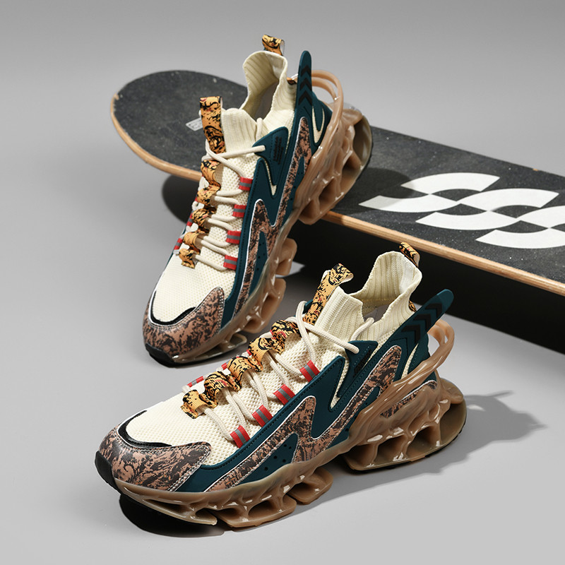 2304-New Explosive Men's ShoesAutumn Sports, Versatile Shock-absorbing Running Shoes, Summer Breathable Anti-slip Men's Plus Size Blade