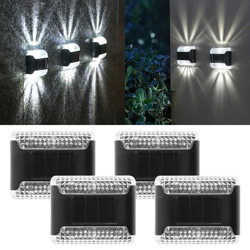 Solar Wall Lamp Auto On/Off with Amorphous Silicon Panel LED Garden Lights for Fence Pathway XJ250624