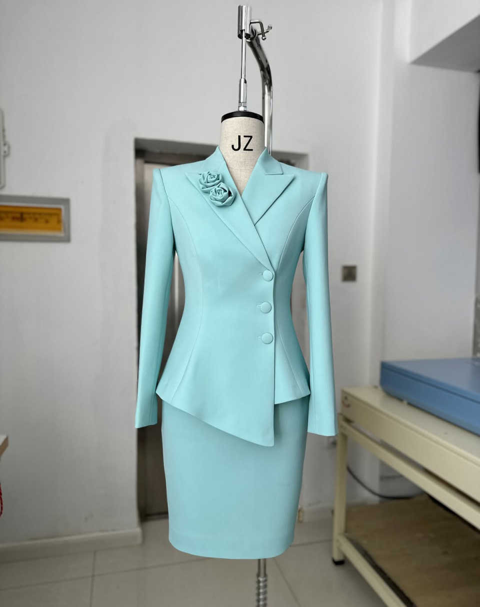 Formal Women Skirts Suits 2 Pieces Slim Fit Office Lady Working Jacket Coat Customized Birthday Party Wear