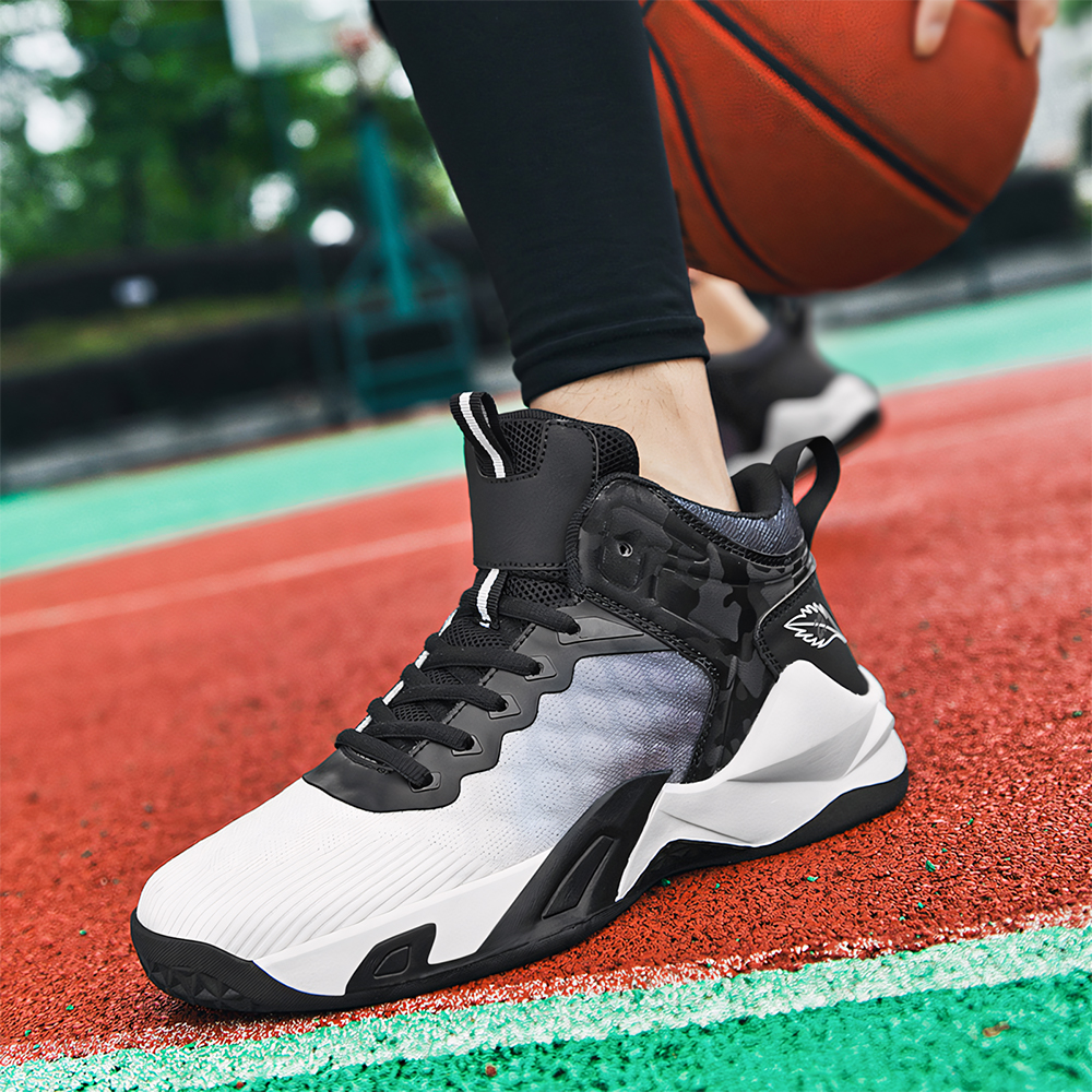 6958-Men's Basketball Shoes Fashion Sneakers Running Shoes Breathable Leather Anti Slip Sneakers