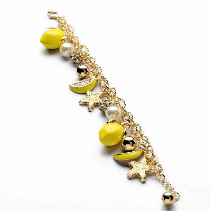 2022 New Arrival Bohemian Korean Fashion Starfish Pendant Lemon Fruit OL Lady Style Bracelet Women Bracelets Bangles Jewelry X250625