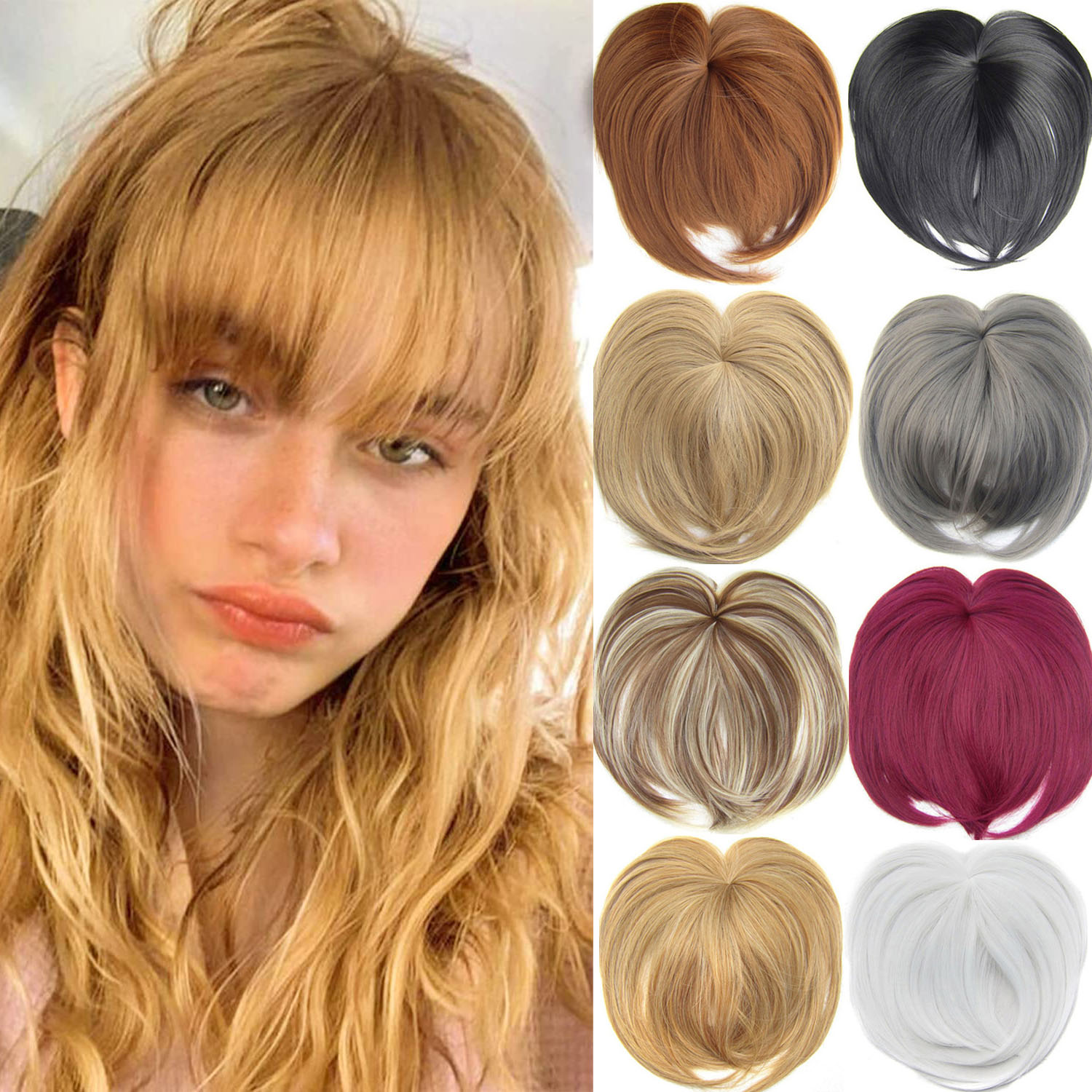 Synthetic Hairpiece Hair Bangs Extension Clip In Hair Ins Hair Fake Fringes