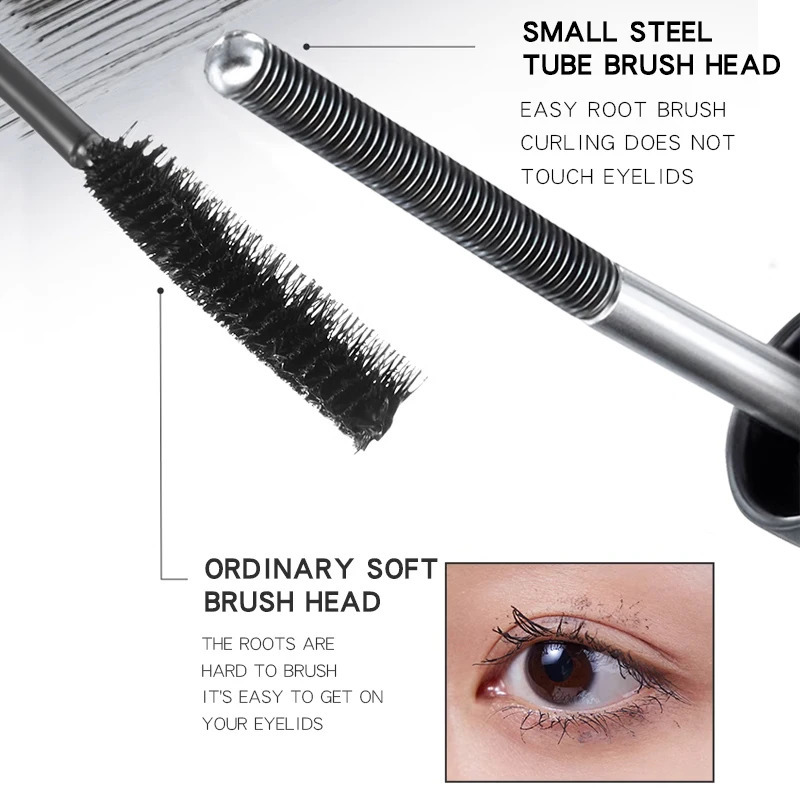 MACKANDY Waterproof 3D Lengthening Mascara Black Eyelash Extension Eye Lashs Brush Long-Wearing Silk Mascara Cosmetics Gift 250625