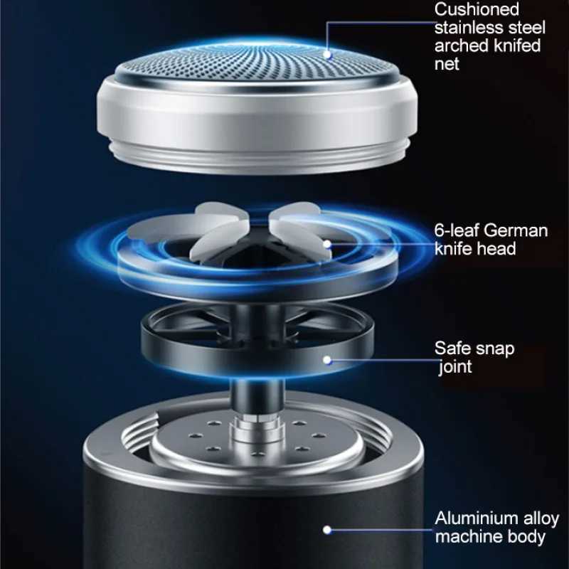 Mini Electric Shaver Portable Double Heads Quick Cleaning Type-C Rechargeable Razor Business Travel Waterproof Small Razor Machine W250625