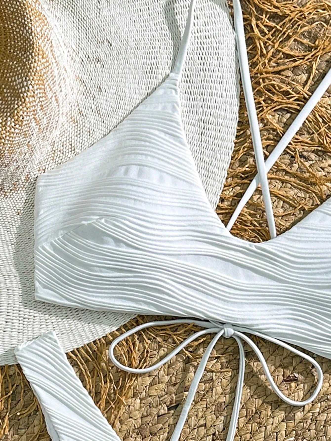 2025 European and American swimsuits womens swimsuits fashion new pits sexy fresh solid color bikinisXJ250624