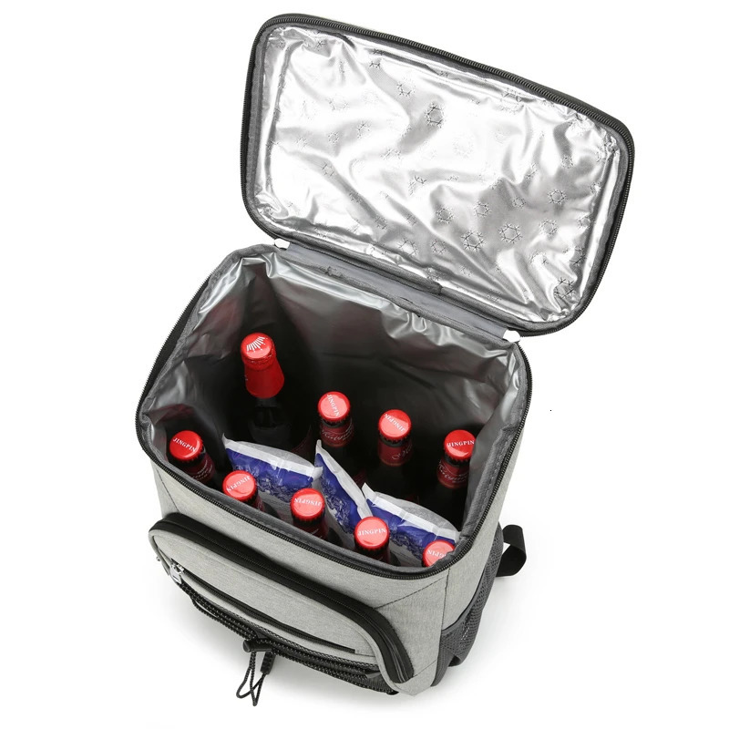 Large capacity insulated cooler backpackmulti-compartment leak-proof no contact with foodcamping and outdoor activities 250624