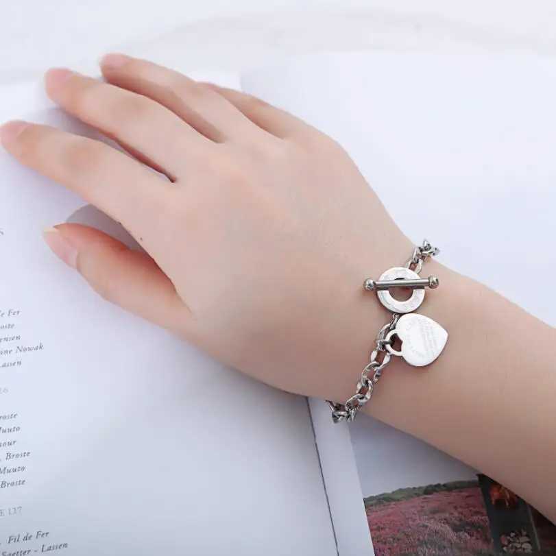 316L Stainless Steel Letter Pendant Round OT Buckle Bracelets For Women Fashion Trend Fine Exquisite Jewelry Gift SAB584 X250625