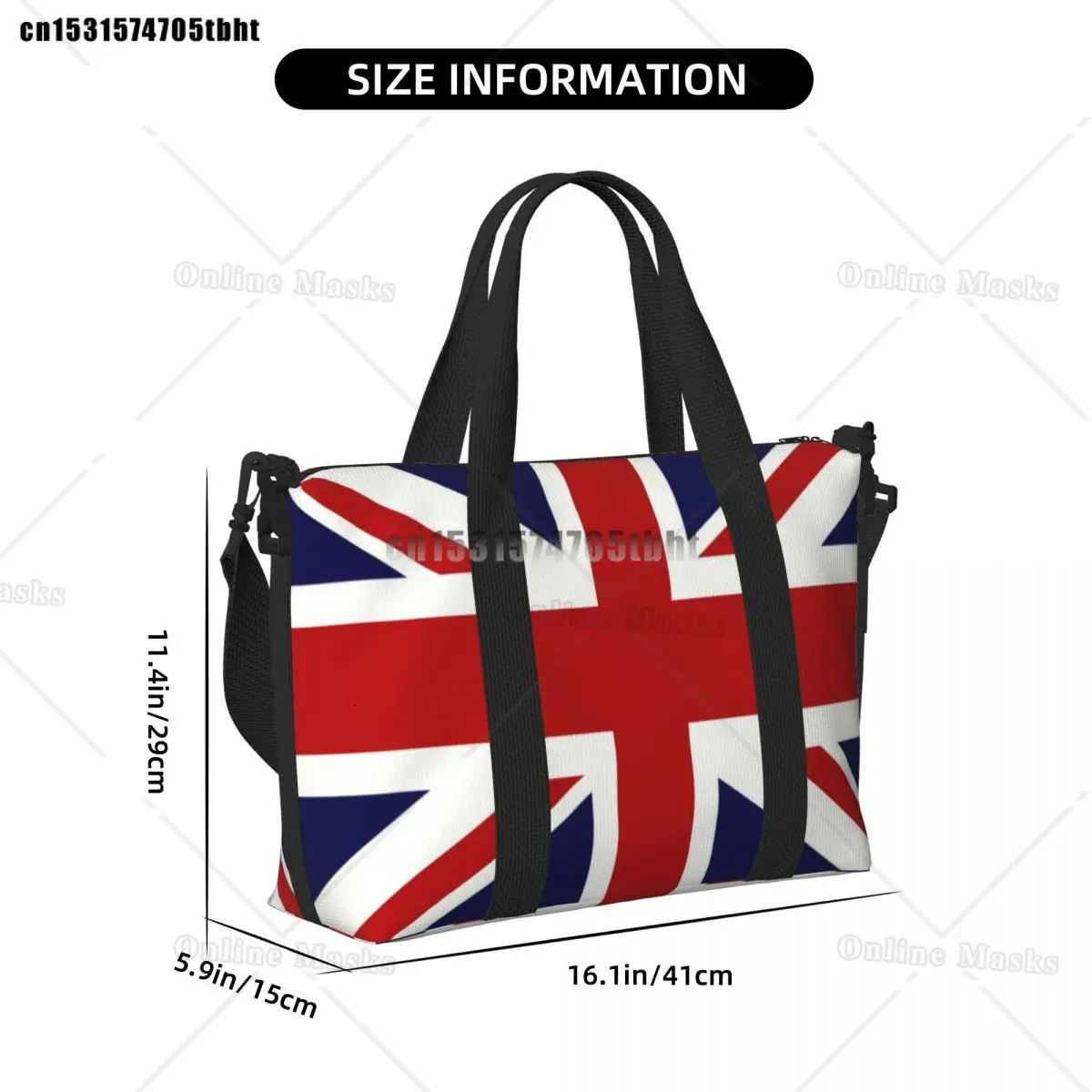 Union Jack Flag Of The UK Tote Bag Women Big Capacity Gym Beach Travel Bags 250624