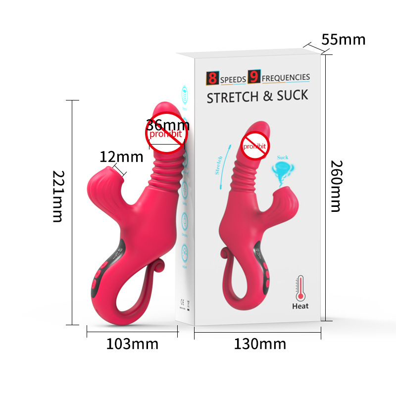 Adult Sex Toys Heating Telescopic Wand Display Screen Vibrator Female Masturbation Sucking Massager