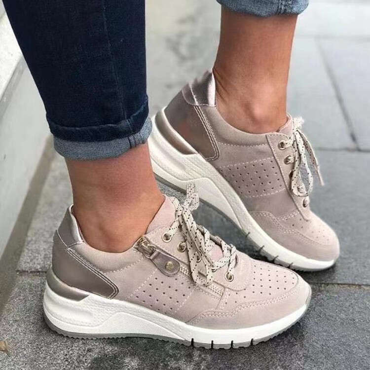 2022 New 35-43 Fashion Casual Sneakers Lace-up Thick Sole Plus Size Women's Shoes