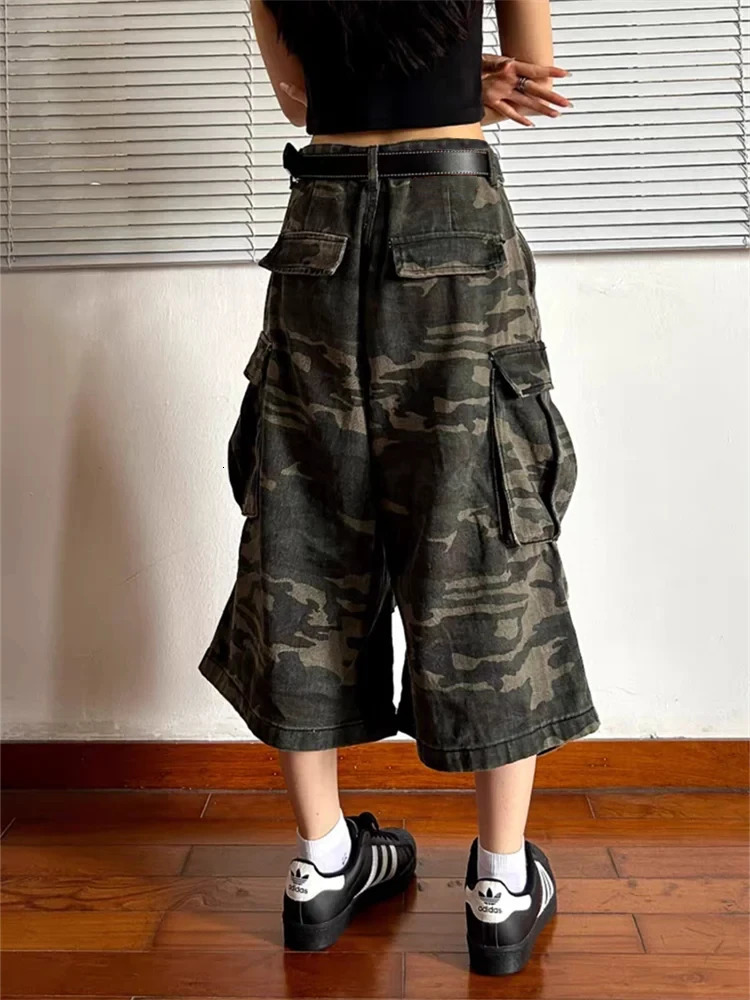 Womens Large Pocket n Camouflage Loose s Summer Street Cargo Shorts Young Girl Casual Bottom Female Calflength Pants 250616