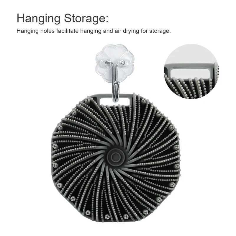Soft Silicone Body Scrubber Bath Brush With Ergonomic Handle Portable Shower Massage Cleaning Exfoliating Home Tool R250625