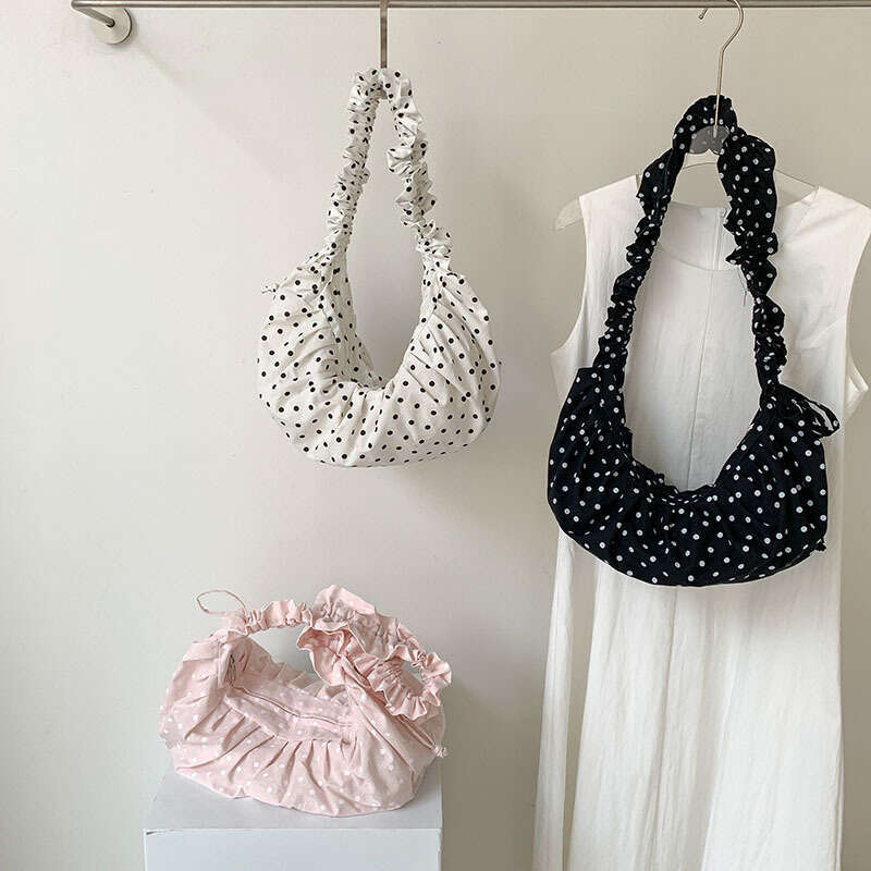 Summer High-End Korean Niche for Women New Loose Nylon Shoulder Underarm Versatile Dumpling Bag
