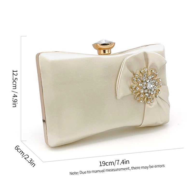 Elegant Rhinestone Decor Evening Bag Classic Formal Dinner Handbag Womens Stylish Clutch Purse For Party Wedding Prom M250625