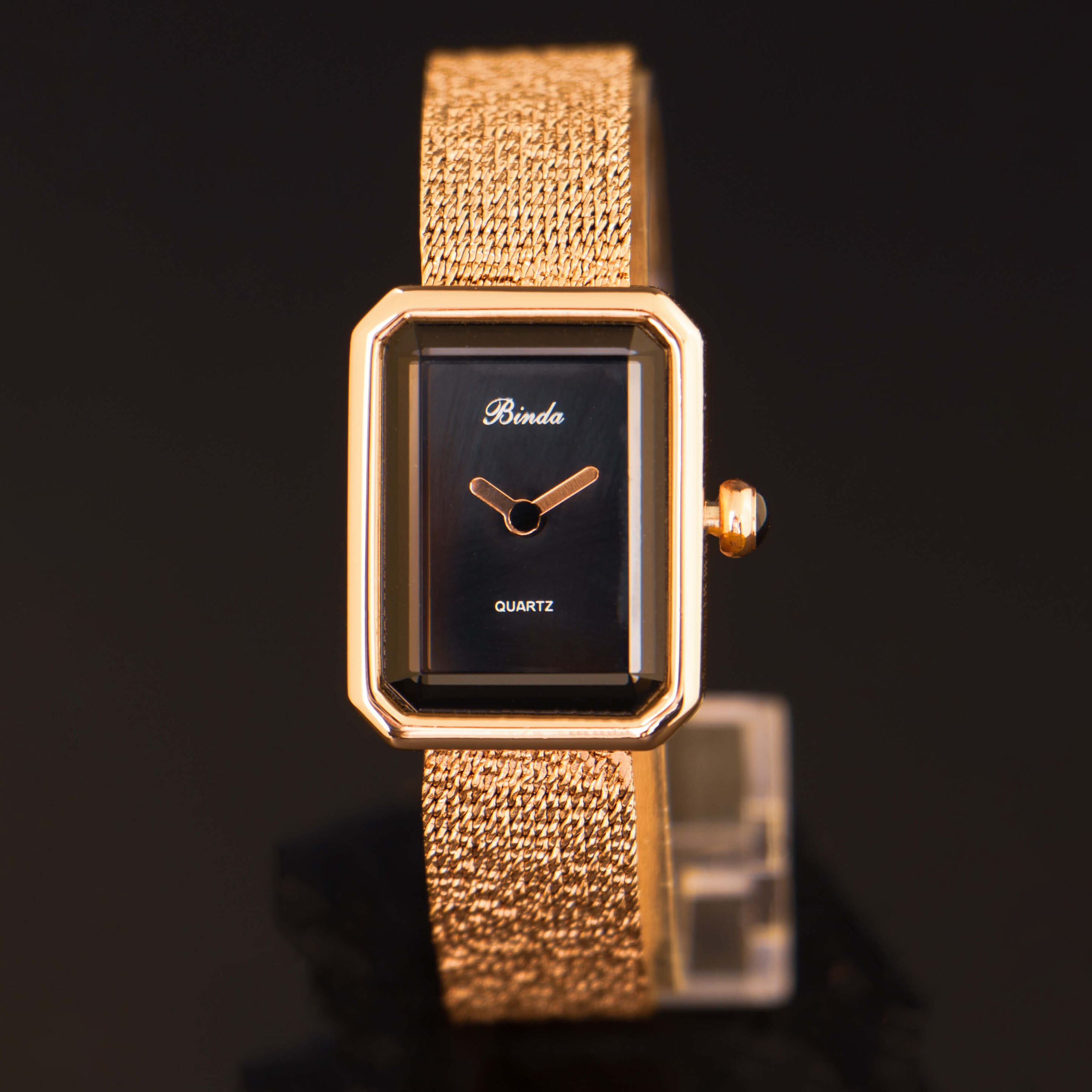 Elegant Quartz Ladies' Watch with Rectangular Face & Stainless Steel Bracelet