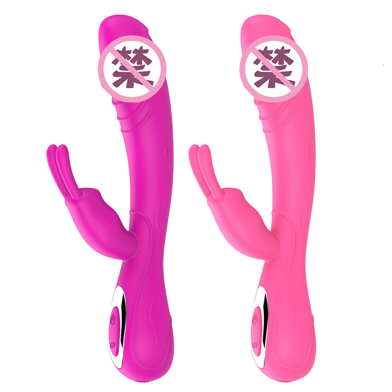 Haoqi Fun New Double-Headed Rabbit Silicone Vibrator for Women Adult Sex Toy