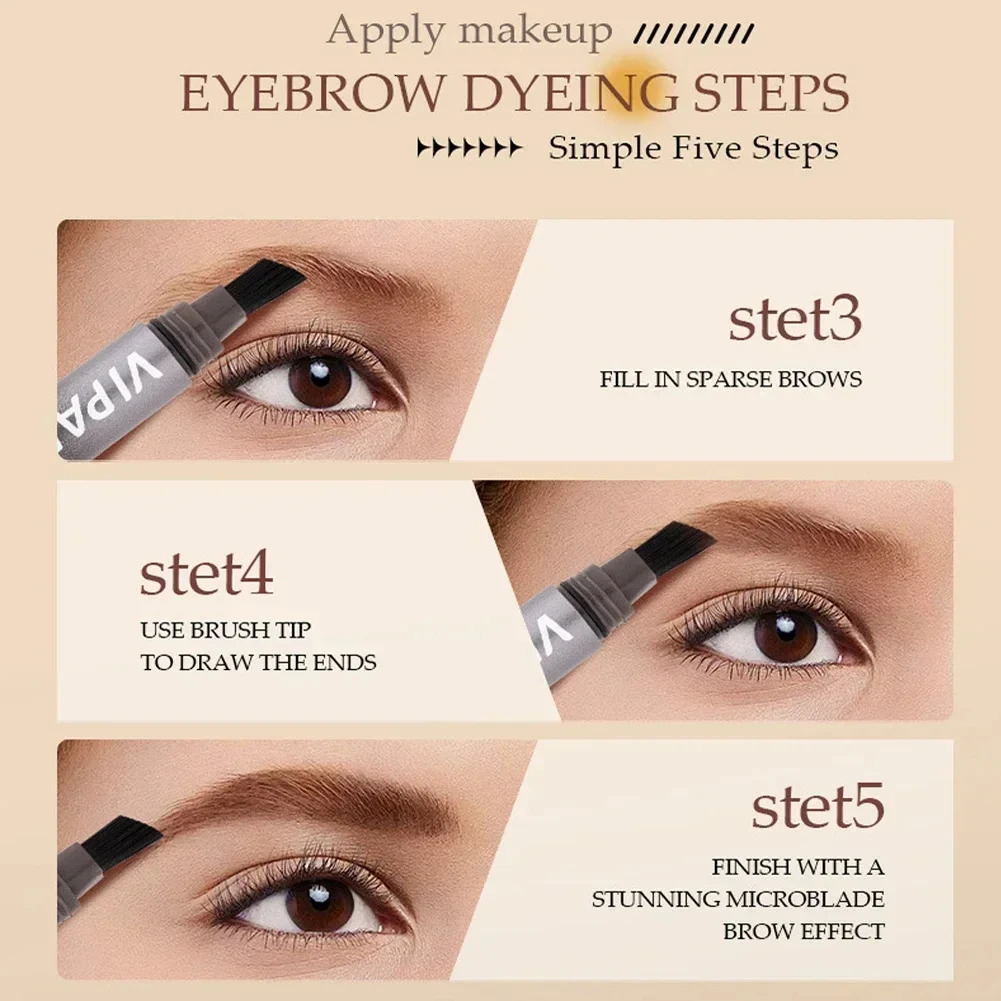 Square Brush Wild Eyebrow Painting Paste Pressing 3D Dye Dip Eyebrow Long-lasting Enhancers Cream Hairline Modification Makeup 250625