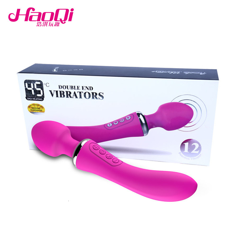 Adult Sex Toys Double-Ended AV Heating Wand Female Masturbator Massager Rechargeable Vibrator