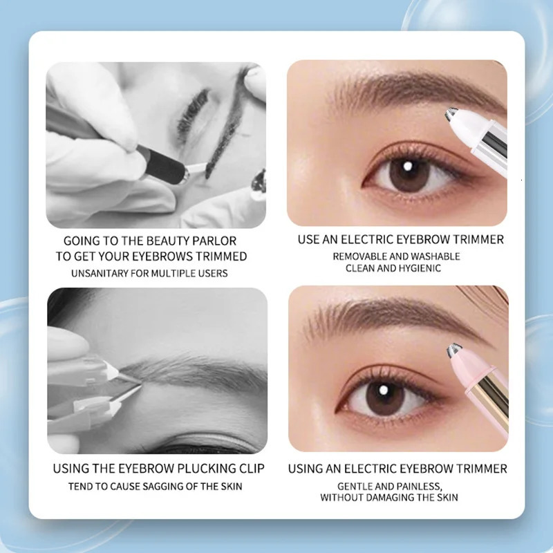 Electric Eyebrow Trimmer - Rechargeable Automatic Shaver Waterproof Painless Facial Hair Removal Tool for Women 250625