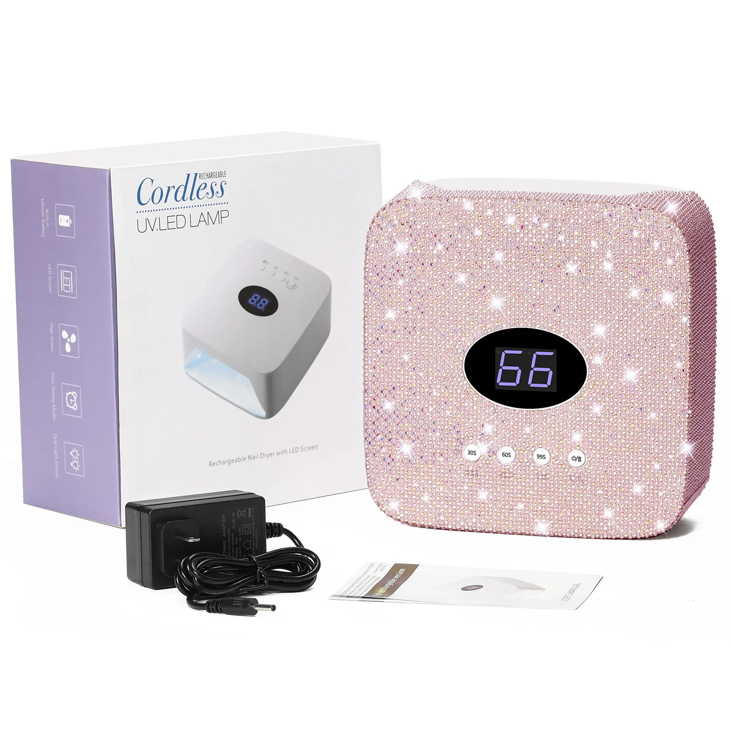 Professional Rechargeable Infrared Sensor Nail Lamp 30LED with 5 Timers Fast Cure All Gel Nail Polish Nail Drying Salon Tools 250625