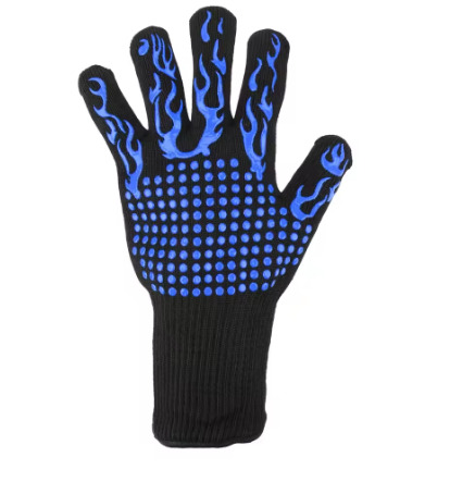 Fireproof Mitts Flame Retardant 300-500 Centigrade Microwave Oven Extreme Heat Resistant Non-slip BBQ Fire Gloves