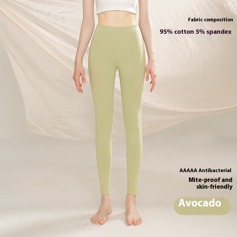 High waisted pure cotton autumn pants for women, combed cotton antibacterial autumn and winter warm pants for women, belly hugging cotton underwear fo