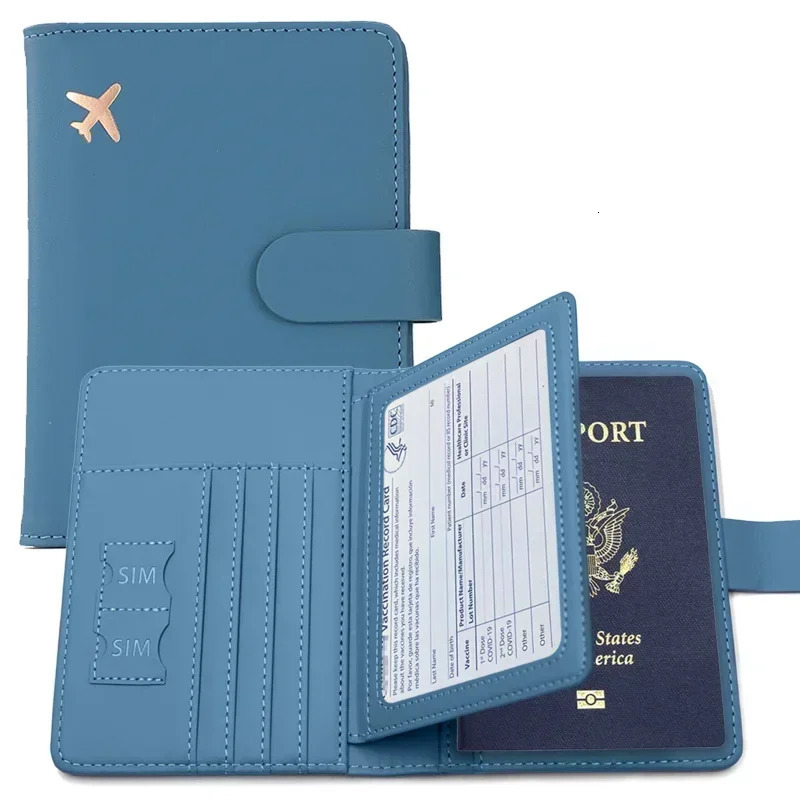 Passport Cover PU Leather Man Women Travel Passport Holder with Credit Card Holder Case Wallet Protector Cover Case 250624