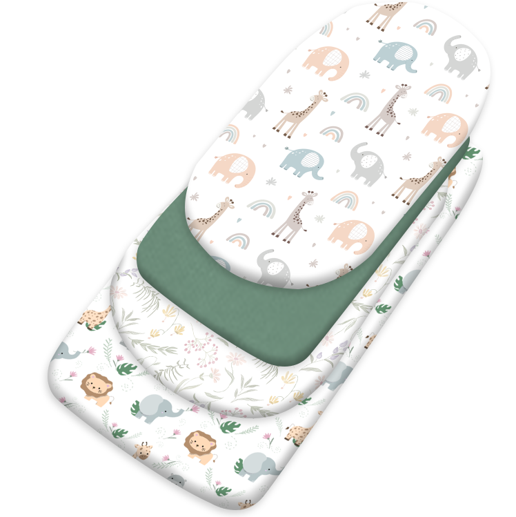 Seasonal Multipurpose 4-Pack Baby Mattress Sheets Compatible with Various Bassinets