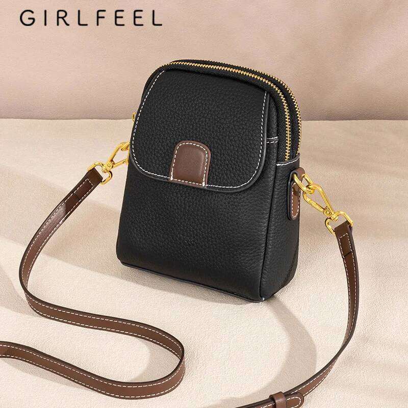 Fashion Genuine Leather Design Women Small Shoulder Crossbody Bags Casual Shell Bag Ladies Flap Handbag 6