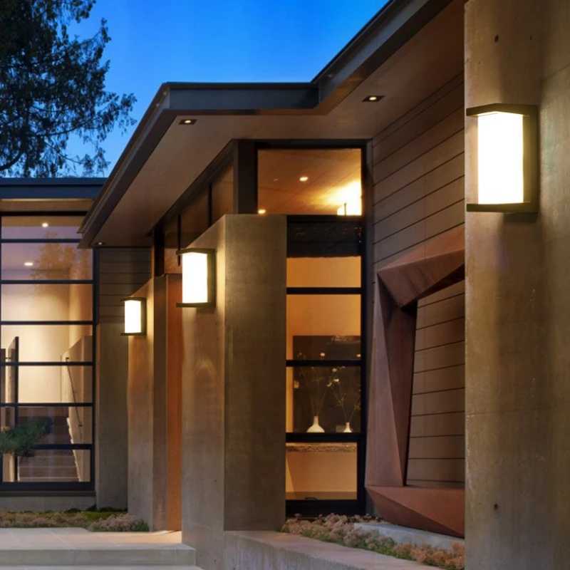 Modern LED Outdoor Wall Lamp E27 Waterproof IP65 Aluminum Porch Light Garden Fence Street Exterior Wall Sconce Lighting 110/220V XJ250624