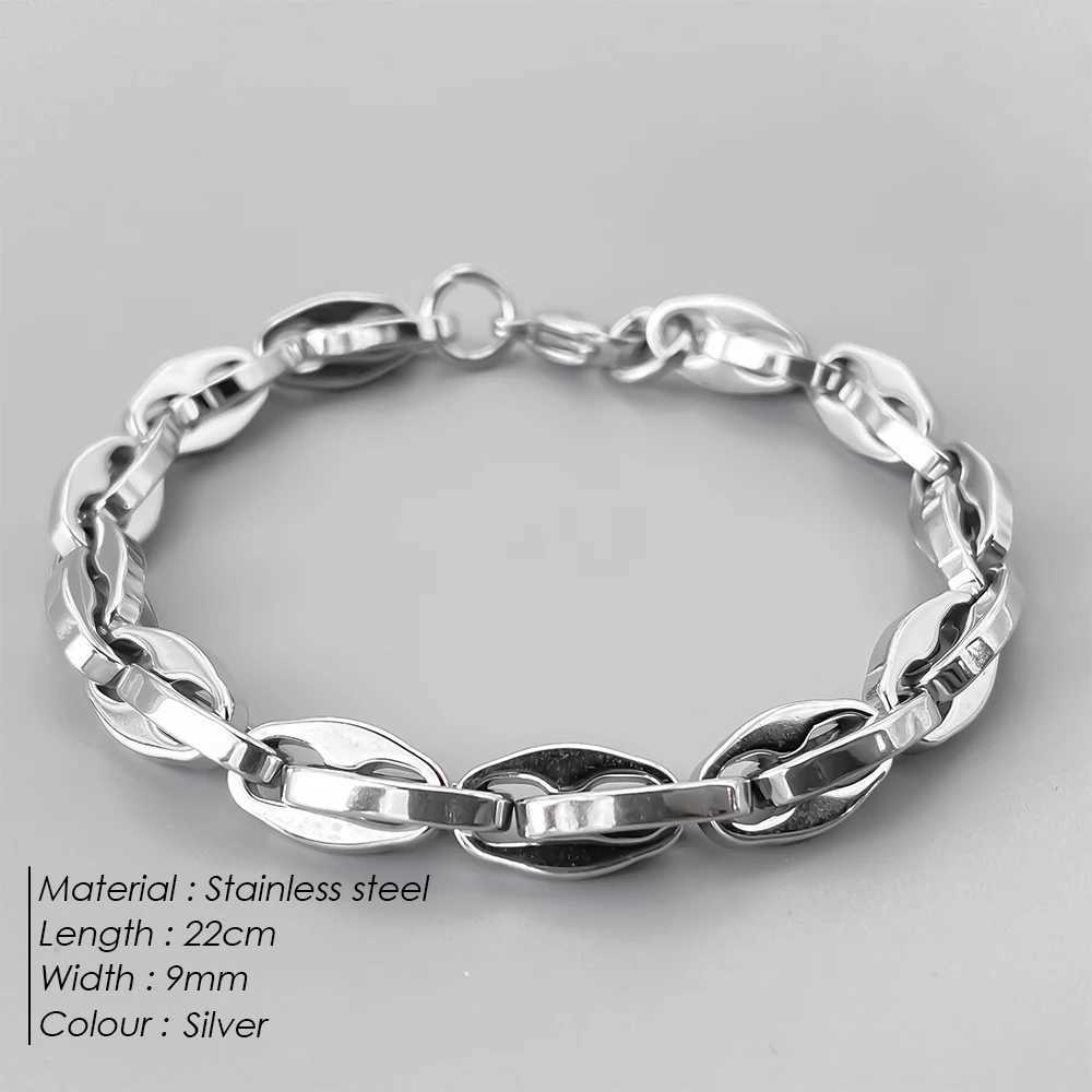 ELANDIS Mens Retro Lip Chain Bracelet Waterproof Stainless Steel Link Wristband Rock Punk Jewelry Gifts X250625