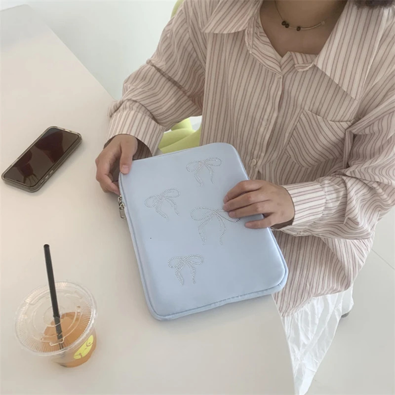 Korean Cute Laptop sleeve 13.3 13.6 14 15 15.6 16 Inch For Pro Dell HP Ipad Air4 5 9th Pro11 Tablet Pouch Bag 250624
