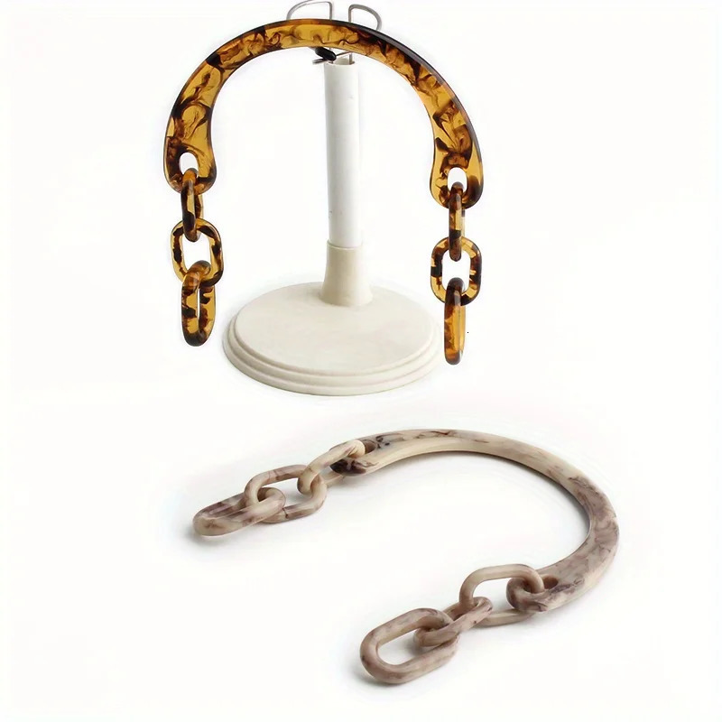 1PC 132cm145cm Beige Ushaped Resin Handbag Shoulder Bag Chain Acrylic Amber Decorative DIY Handle Accessories 250624