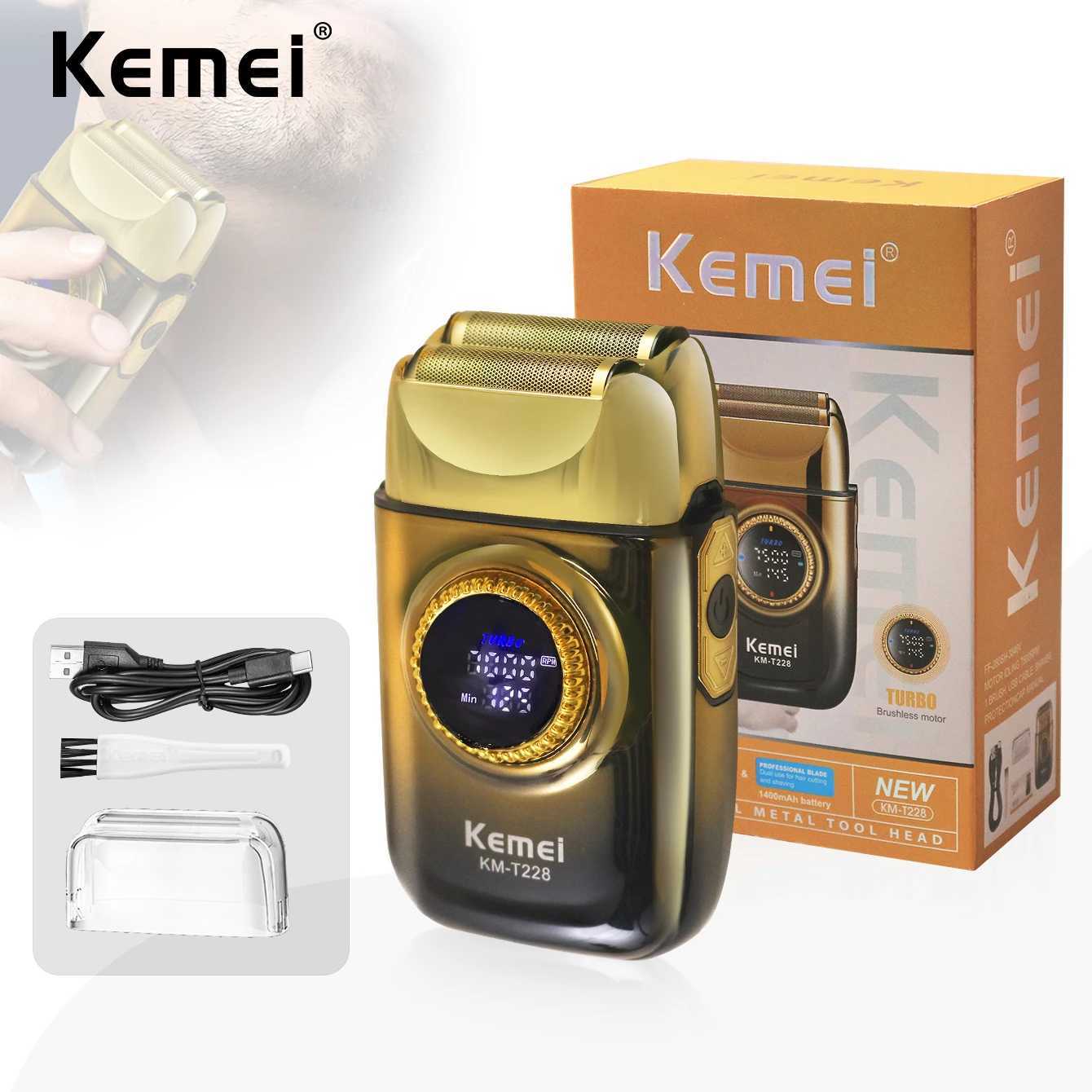 Kemei Electric Shaver Professional Razor 7500 RPM Shaver Reciprocating Beard Trimmer Hair Trimmer Metal Foil Shaver for Men W250625