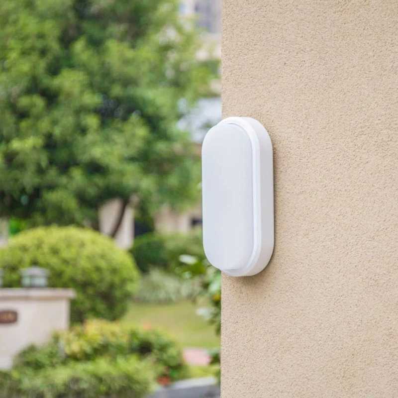 16W 20W Outdoor LED Wall Lamp Garden Porch Surface Mounted Oval Sconce Lighting Bathroom Moistureproof Ceiling Light 110V 220V XJ250624