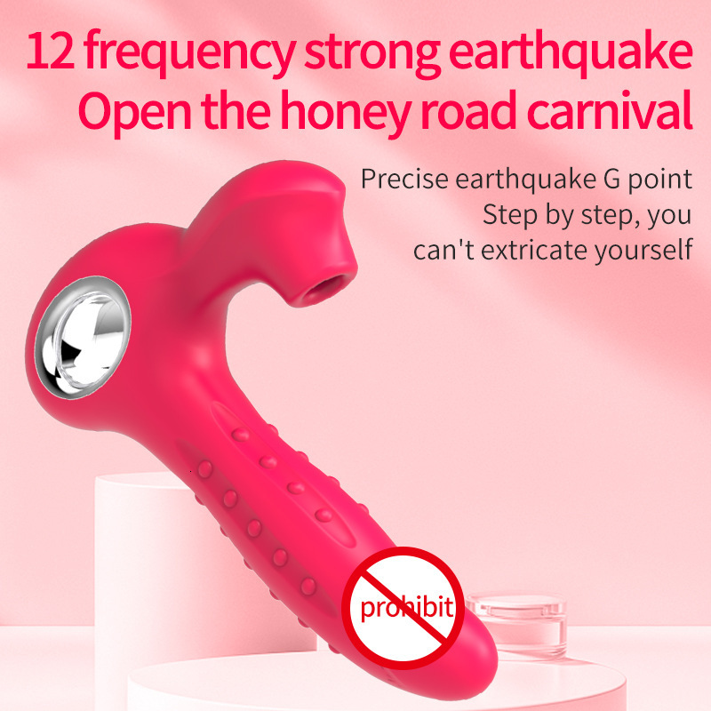 Adult Sex Toys 12-Speed Thrusting Female Masturbation Toy Vibrating Wand Sucking Massager Vibrator
